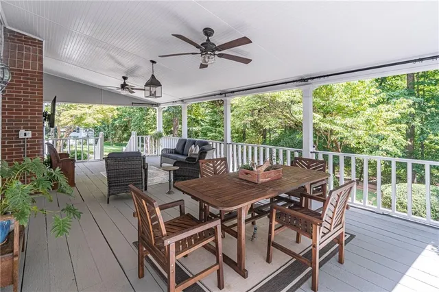 an aerial view of a houses with outdoor space