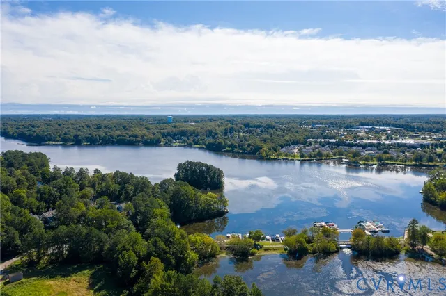 an aerial view of a ocean