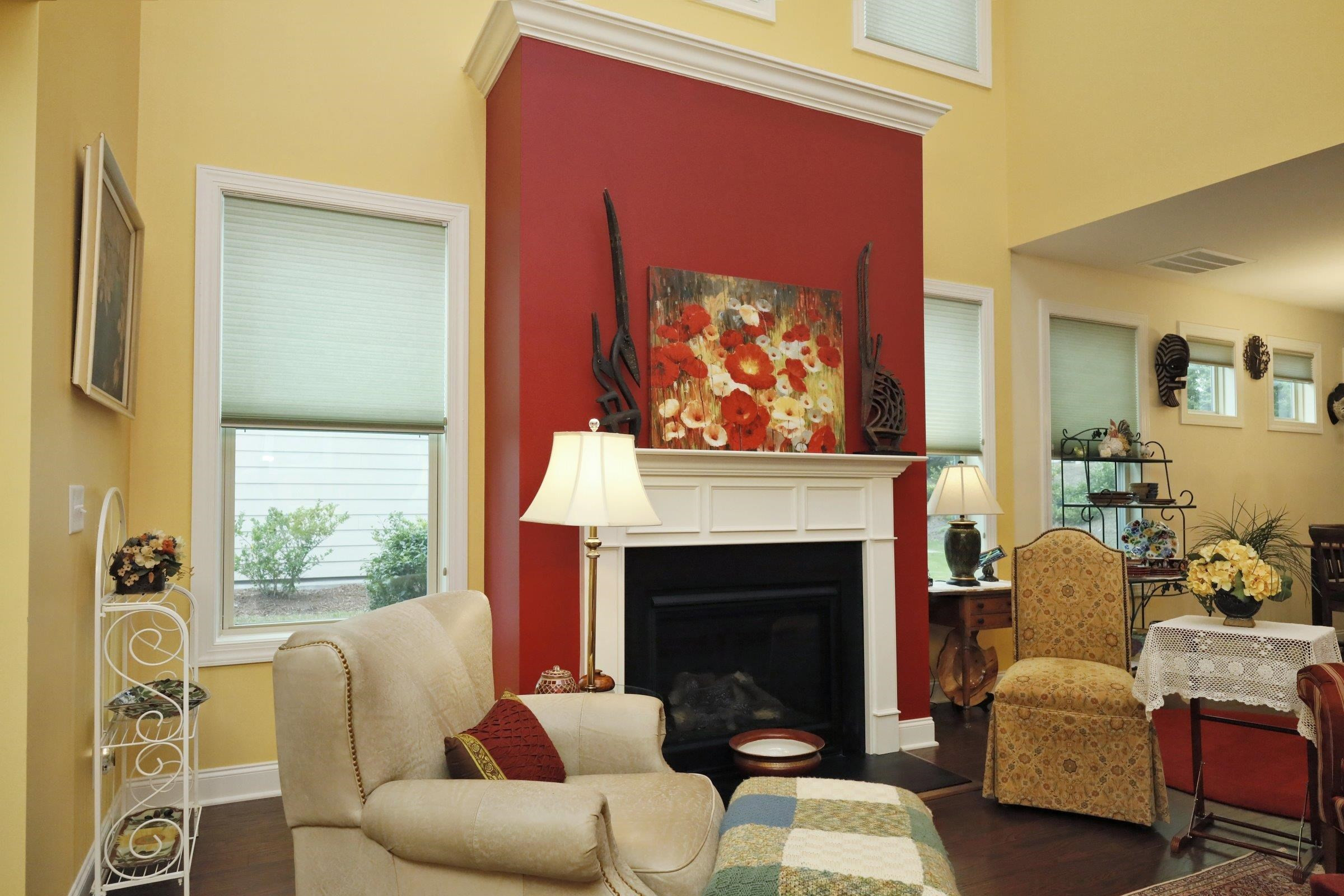 1241 Catch Fly Lane Durham, NC 27713 - Photo 5 of 44 a living room with furniture a fireplace and a large window