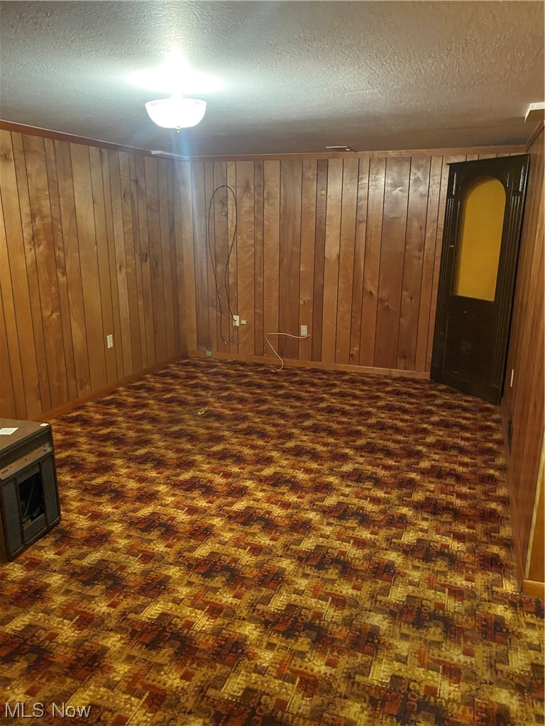 1518 Walnut Road Southwest Massillon, OH 44647 - Photo 17 of 26 Unfurnished room with wood walls and a textured ceiling