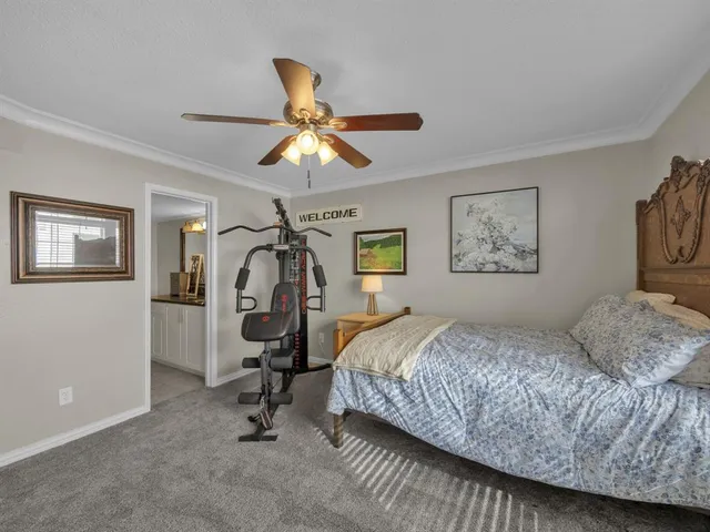 a bedroom with furniture and a window