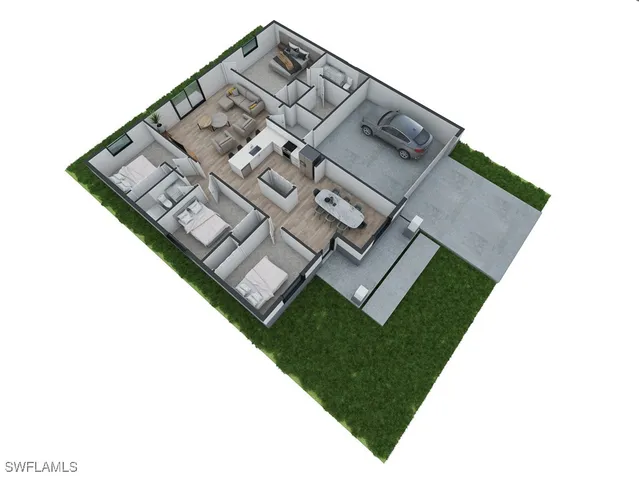 a aerial view of a house