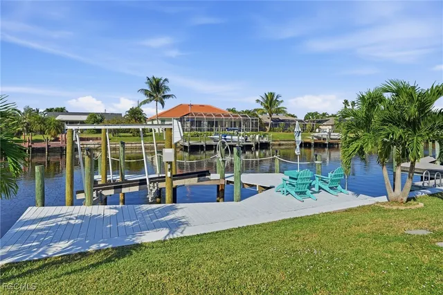 an aerial view of a swimming pool