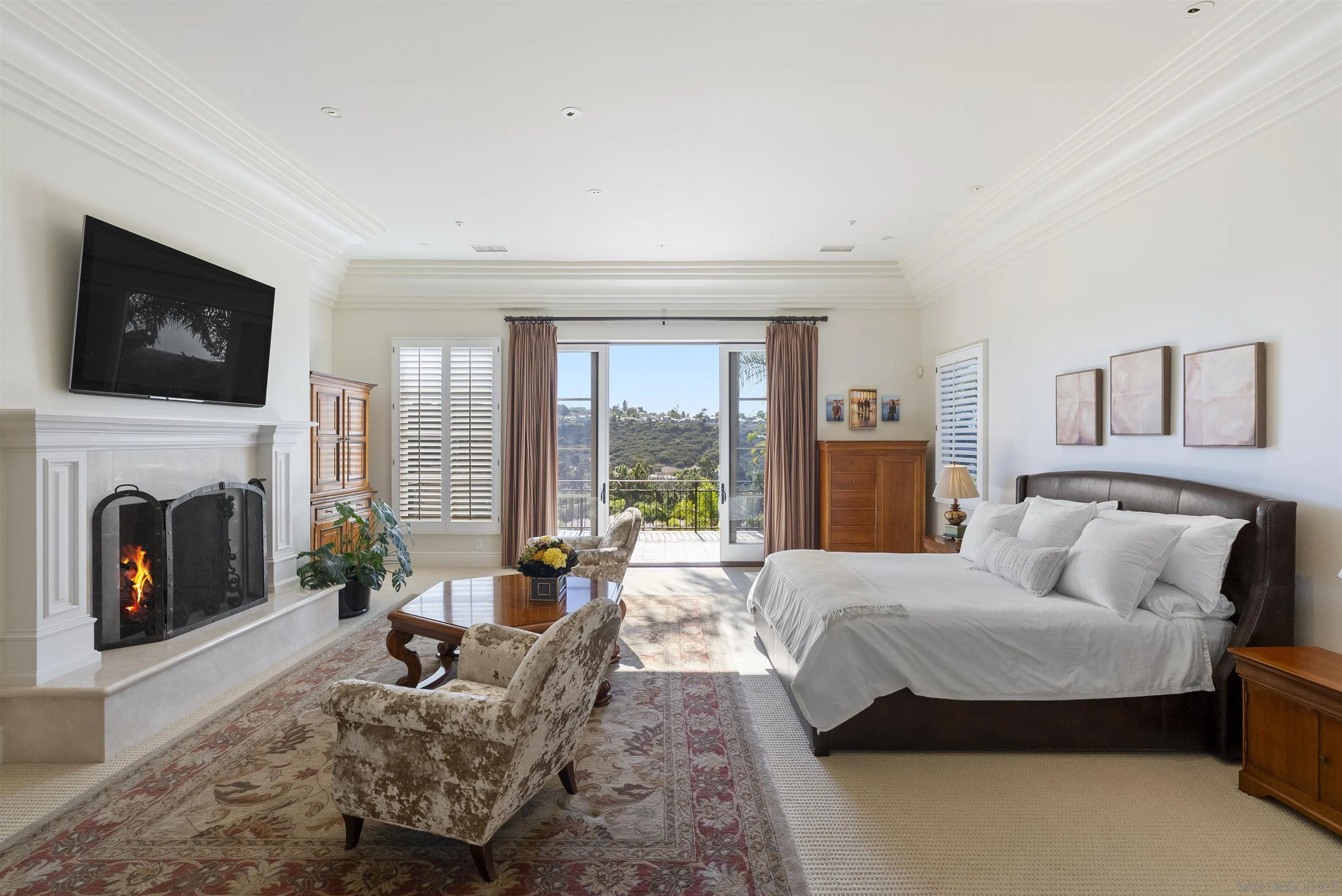 14480 Bellvista Drive Rancho Santa Fe, CA 92067 - Photo 6 of 28 a living room with furniture large window and a fireplace