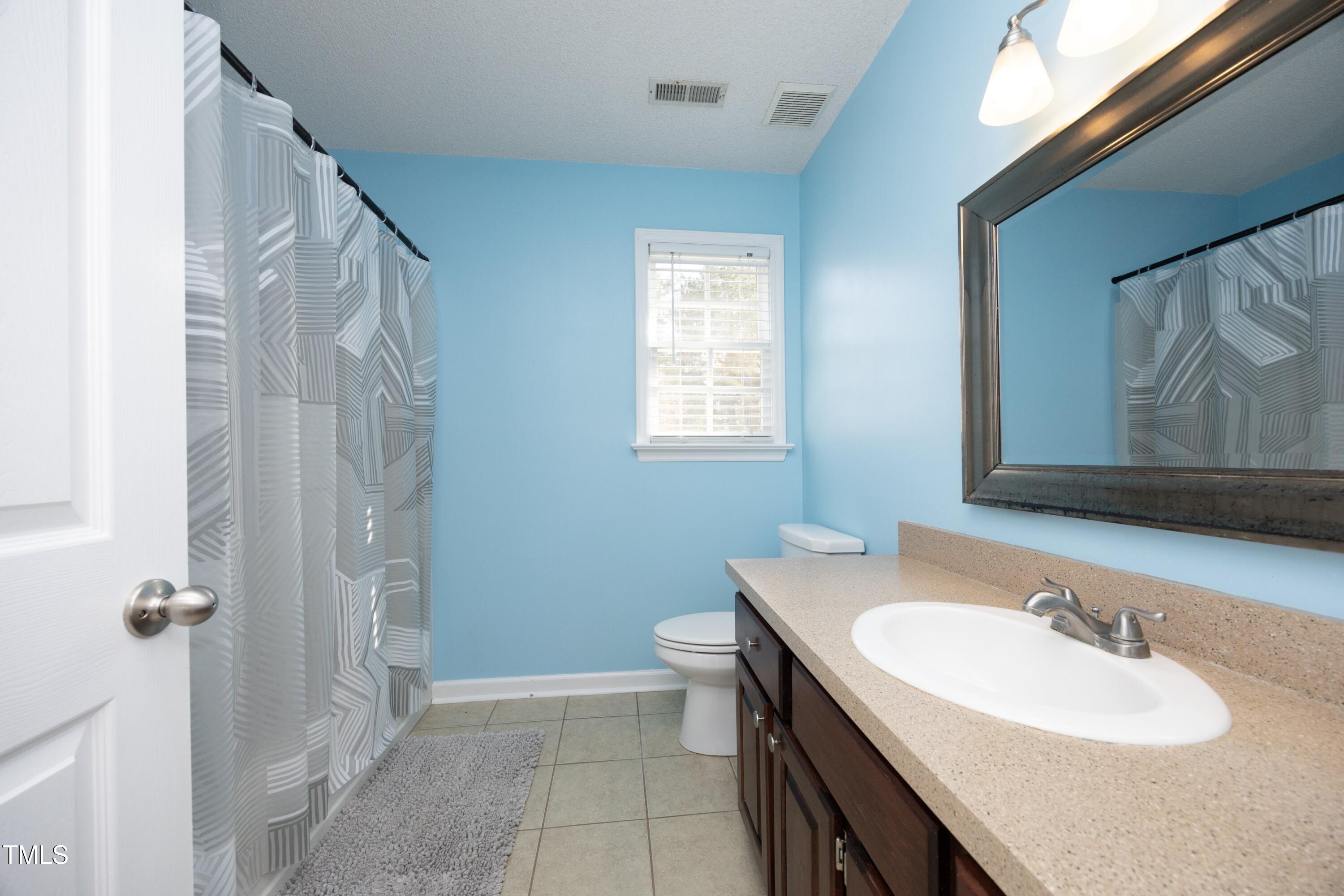 101 Ryans Run Youngsville, NC 27596 - Photo 23 of 33 a bathroom with a granite countertop sink toilet and shower