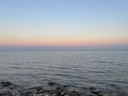 a view of an ocean and beach