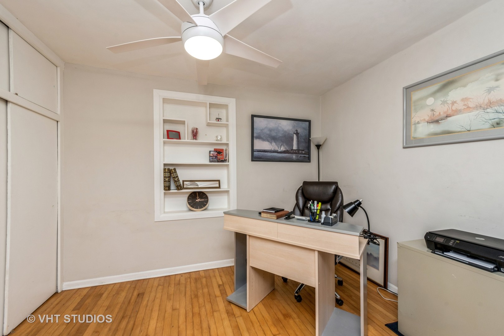 105 Grove Avenue Fox River Grove, IL 60021 - Photo 8 of 16 a view of a workspace with furniture and wooden floor