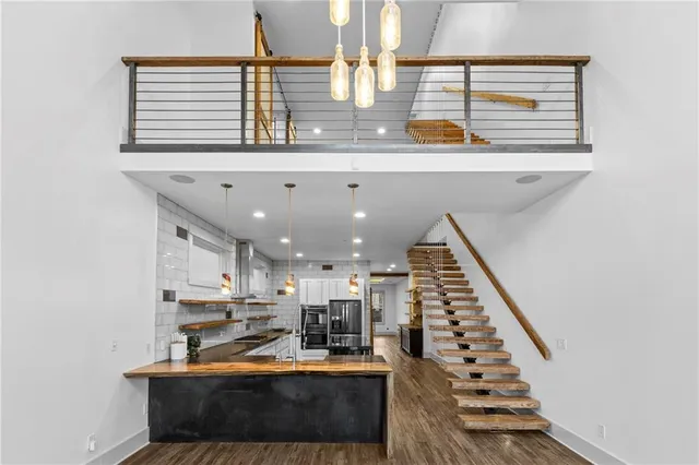 a view of kitchen with counter top space