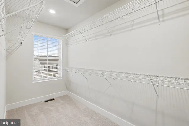 a view of small space with racks on the wall