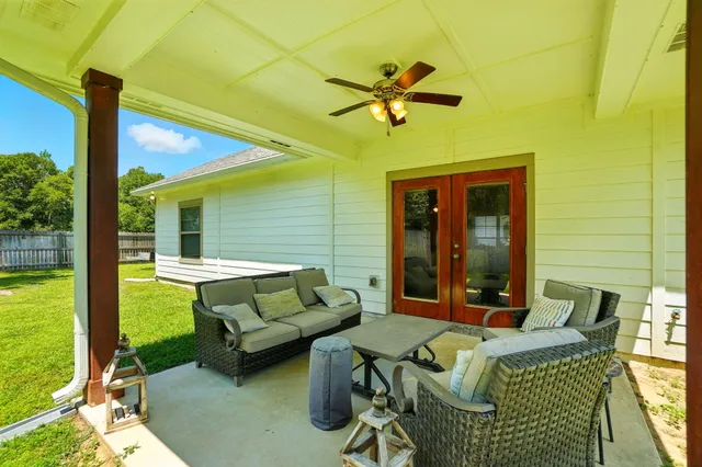 a view of an outdoor seating area