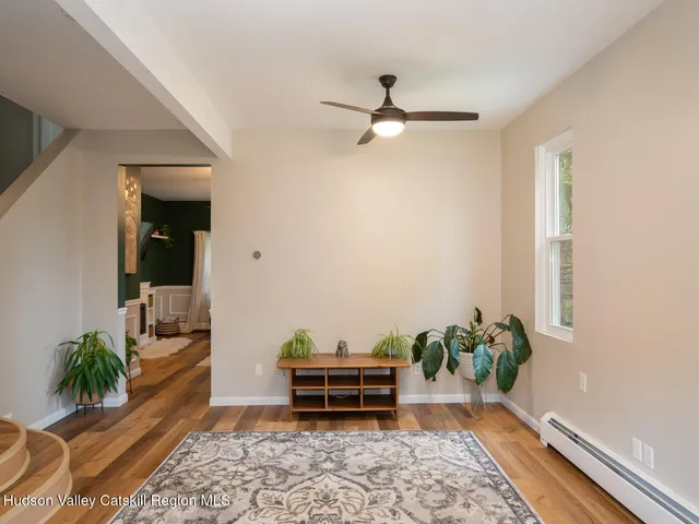 a living room with furniture