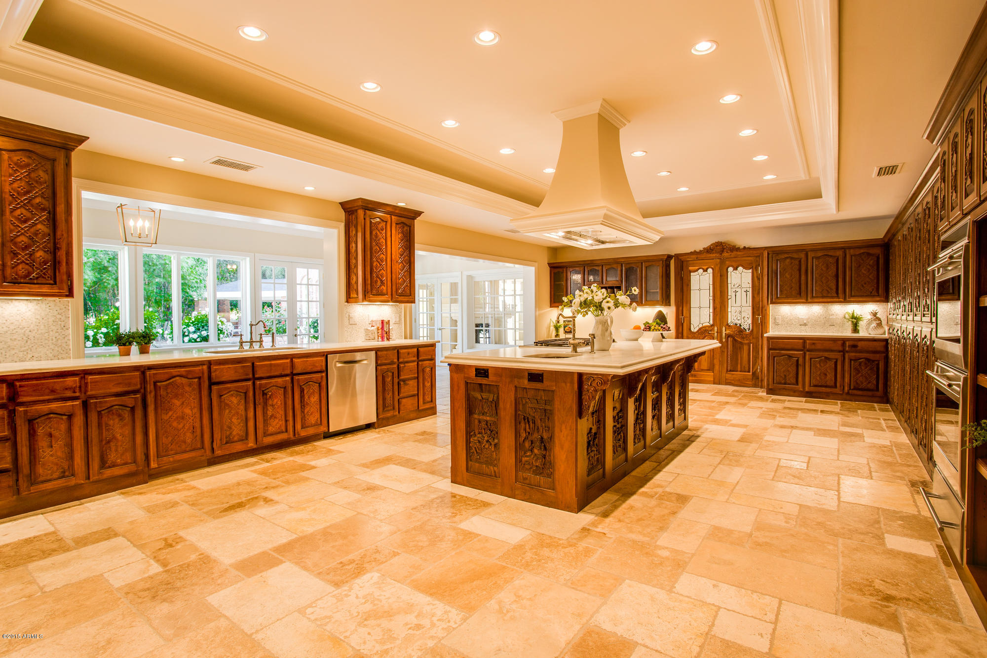6431 East Cactus Wren Road Paradise Valley, AZ 85253 - Photo 8 of 54 Kitchen island and marble countertops