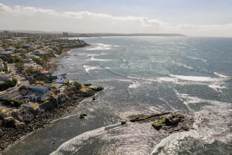 an aerial view of a city