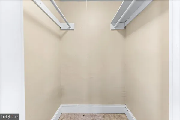 a view of small space with racks on the wall