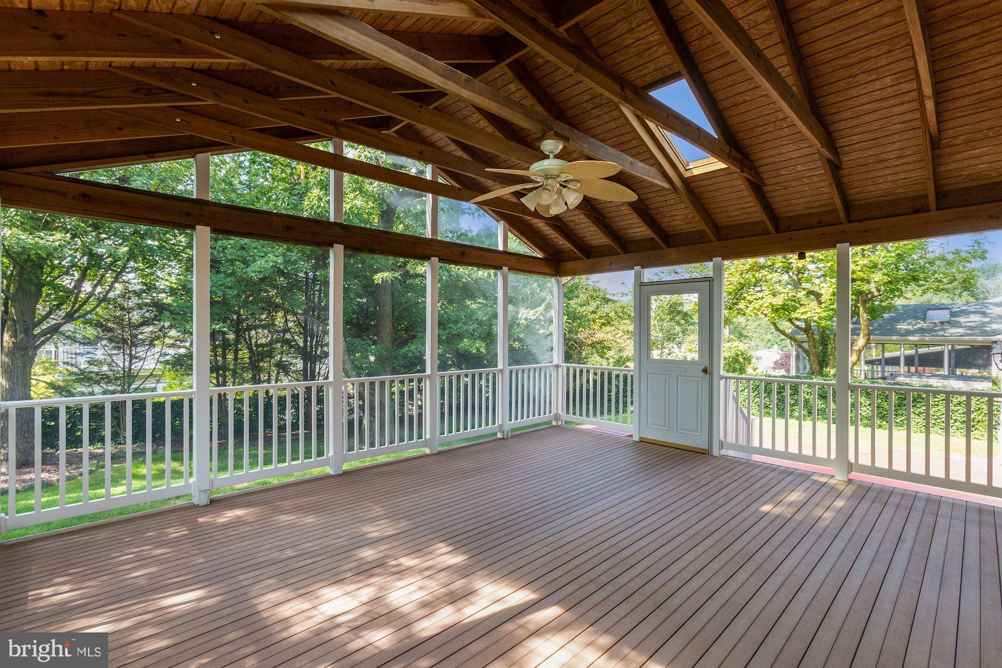 1921 Clifden Road Baltimore, MD 21228 - Photo 29 of 36 Rear Covered Porch with Skylights and Ceiling Fan