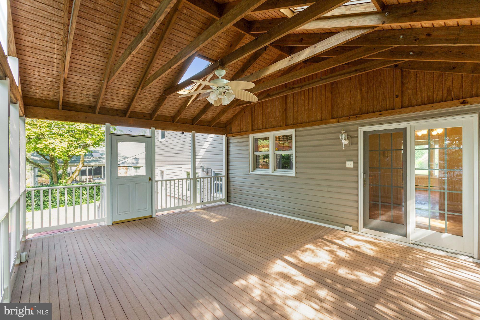 1921 Clifden Road Baltimore, MD 21228 - Photo 30 of 36 Rear Covered Porch with Skylights and Ceiling Fan