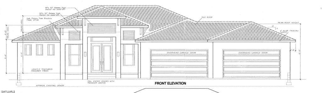 a front view of a white building