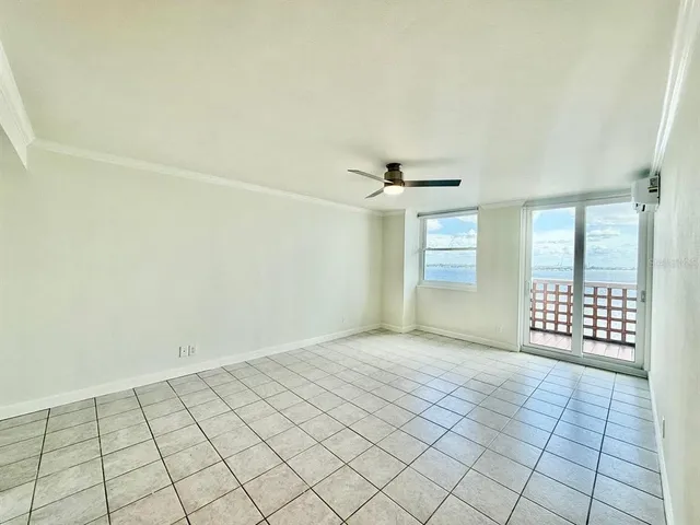 a view of an empty room and window