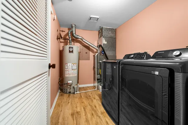 a view of a balcony with wooden floor