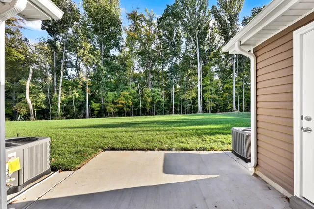a view of backyard with green space