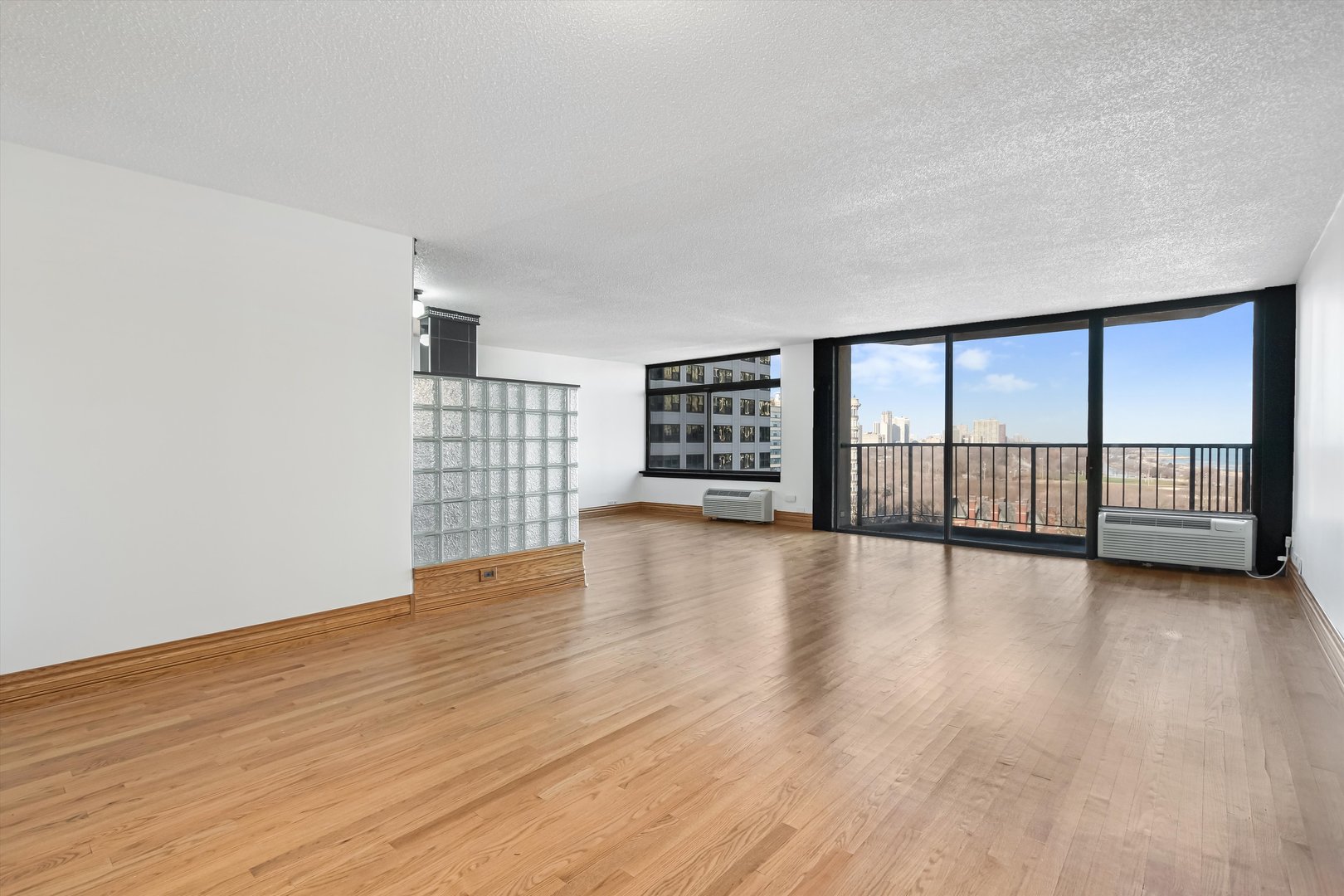 1450 North Astor Street, Unit 15AB Chicago, IL 60610 - Photo 12 of 23 a view of an empty room with a window and wooden floor