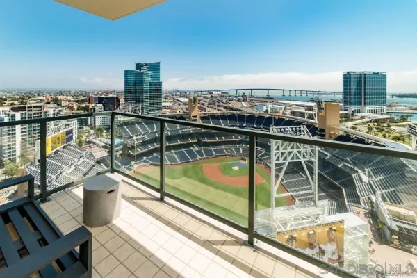 a view of balcony with city view