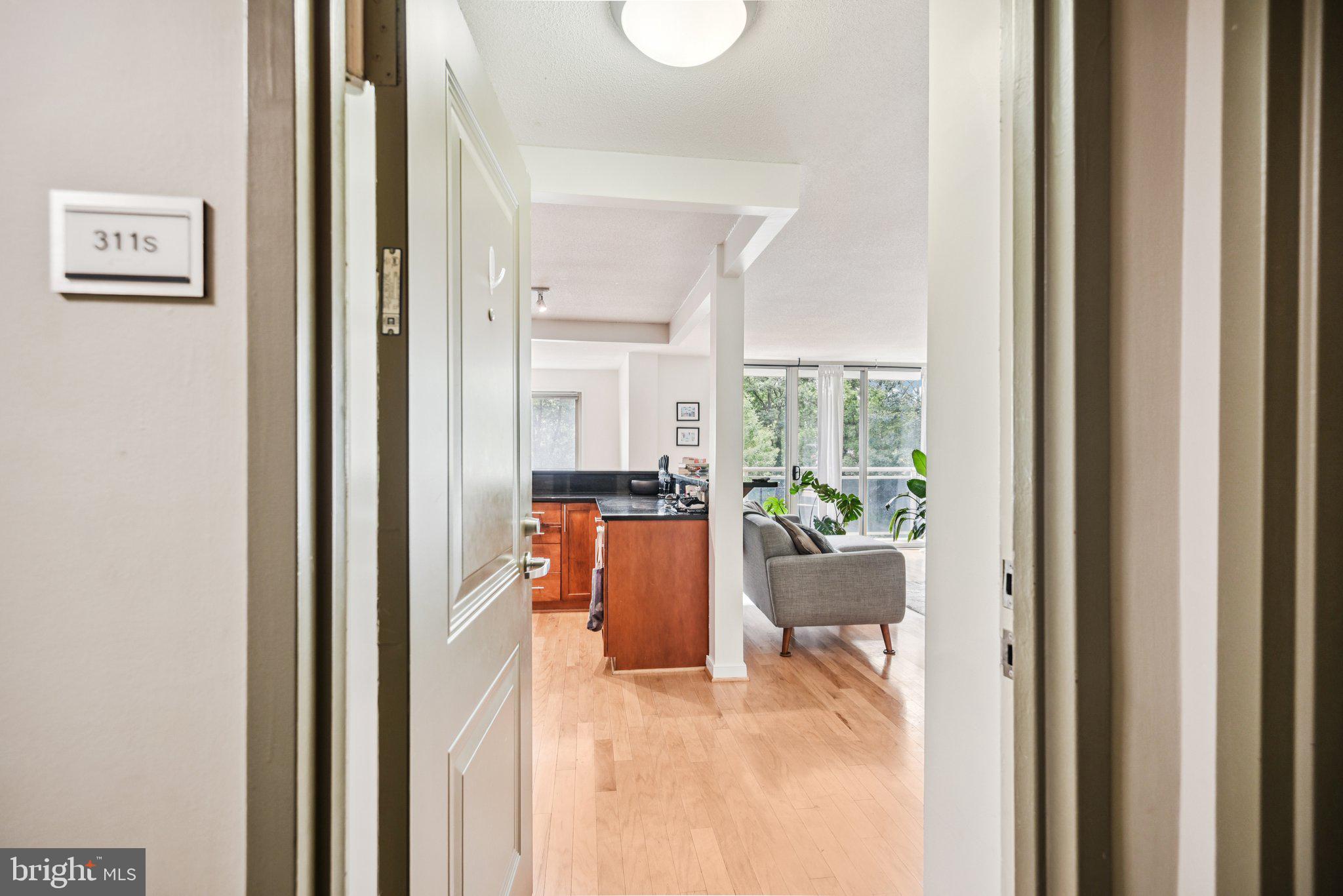 7333 New Hampshire Avenue, Unit 311S Takoma Park, MD 20912 - Photo 1 of 27 a hallway with a view of living room with furniture and a window