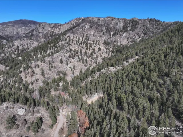 a view of a dry yard with mountains in the background