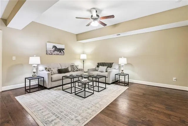 a living room with furniture