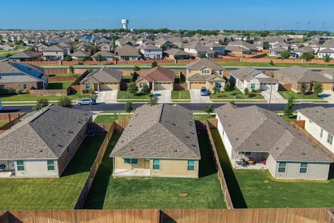 an aerial view of a house
