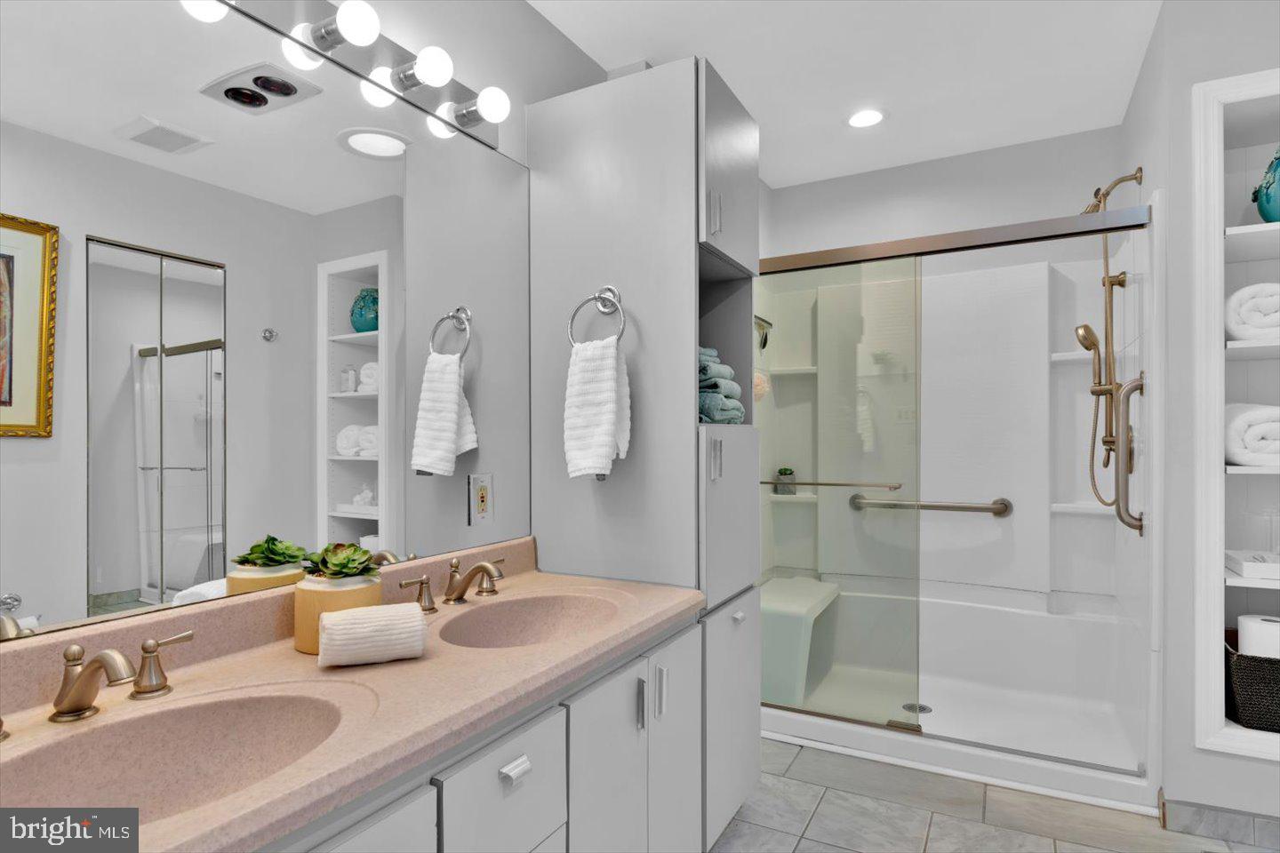 123 Hart Road Cherry Hill, NJ 08034 - Photo 43 of 57 a bathroom with double vanity sink and shower