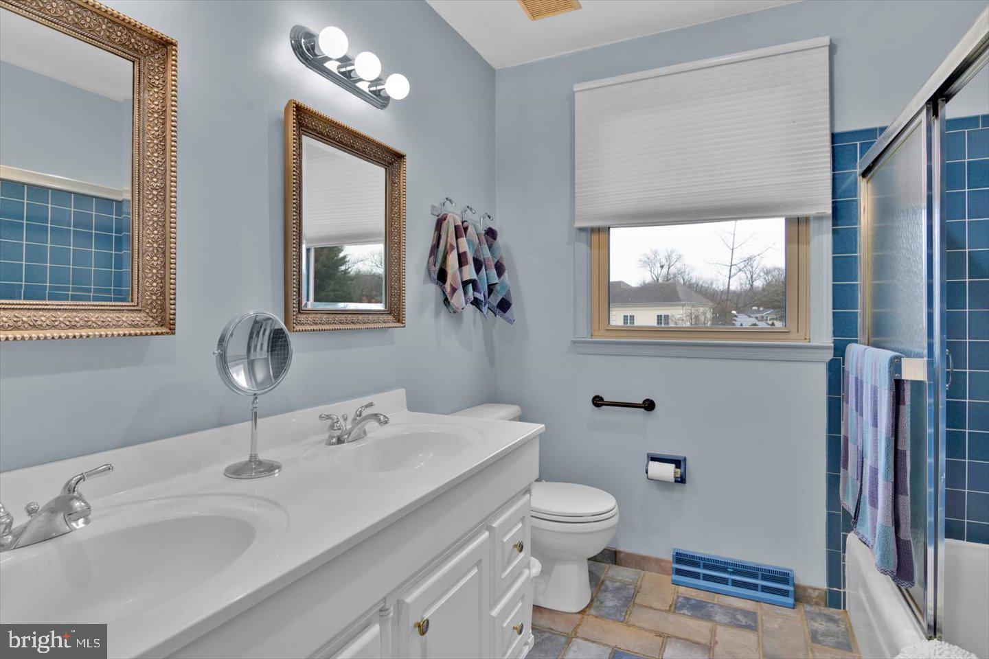 123 Hart Road Cherry Hill, NJ 08034 - Photo 51 of 57 a bathroom with a sink a toilet and a mirror