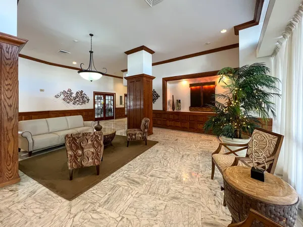 a living room with furniture