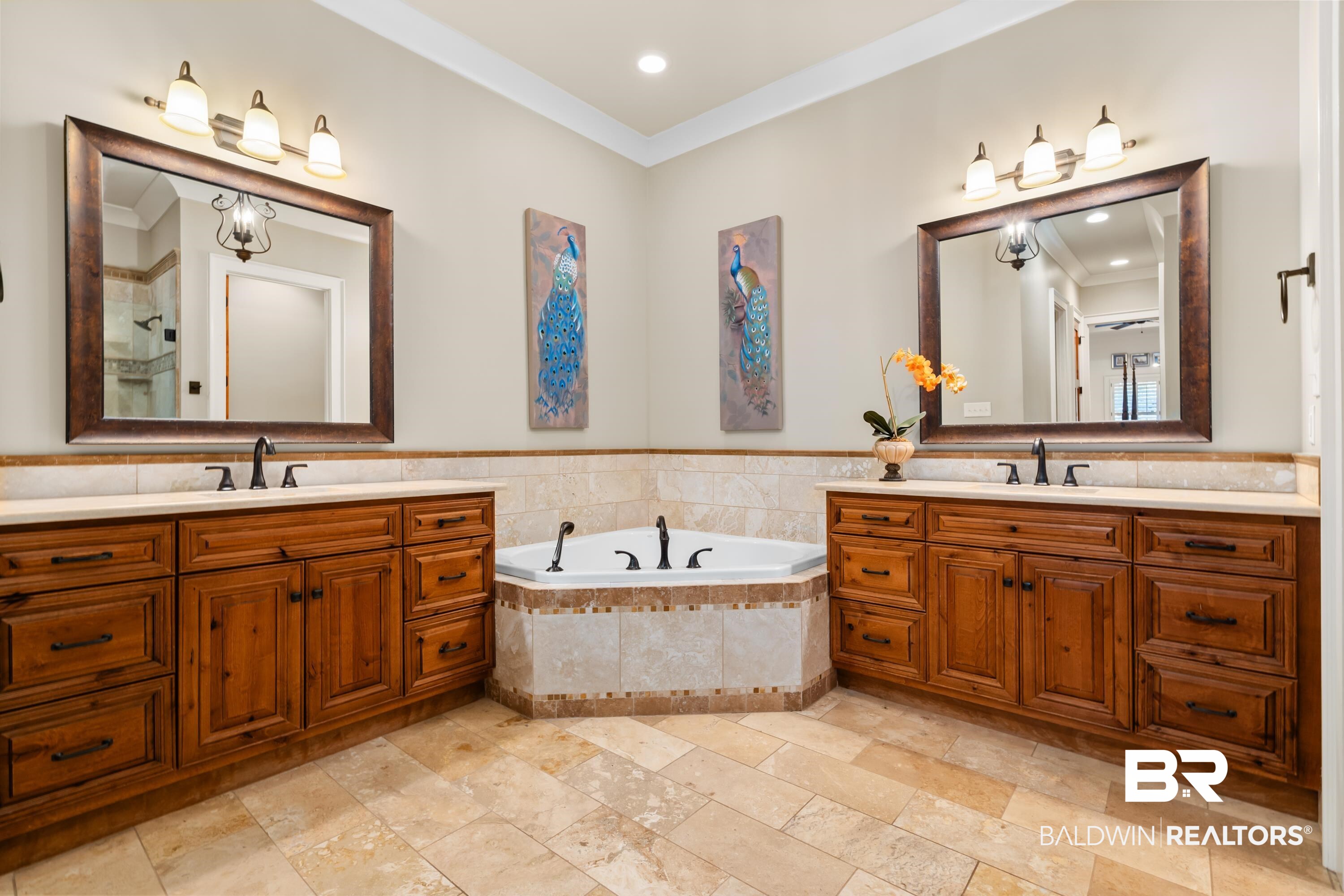 30057 Dolive Ridge Daphne, AL 36527 - Photo 21 of 55 Bathroom with crown molding, vanity, and separate shower and tub