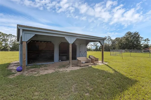 an aerial view of a residential houses with outdoor space