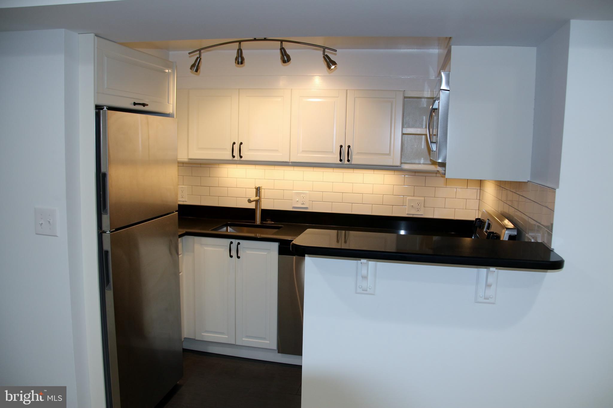1438 Meridian Place Northwest, Unit LL4 Washington, DC 20010 - Photo 3 of 7 a kitchen with stainless steel appliances a sink and a refrigerator