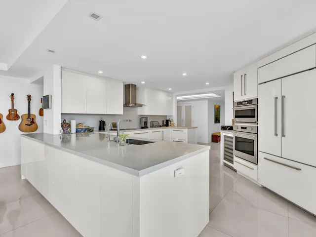 a view of a hallway with workspace