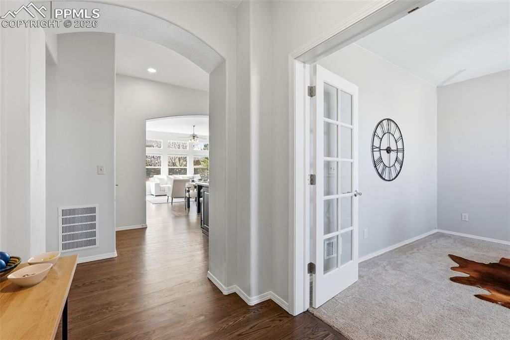 10744 Rhinestone Drive Colorado Springs, CO 80908 - Photo 11 of 50 a view of dining room with wooden floor
