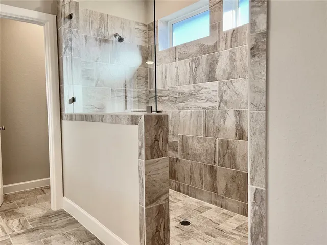 a bathroom with a shower