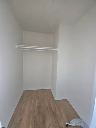 an empty room with a workbench