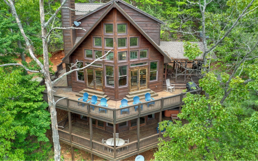 100 Falling Rock Road Cherry Log, GA 30522 - Photo 1 of 1 an aerial view of a house with a yard