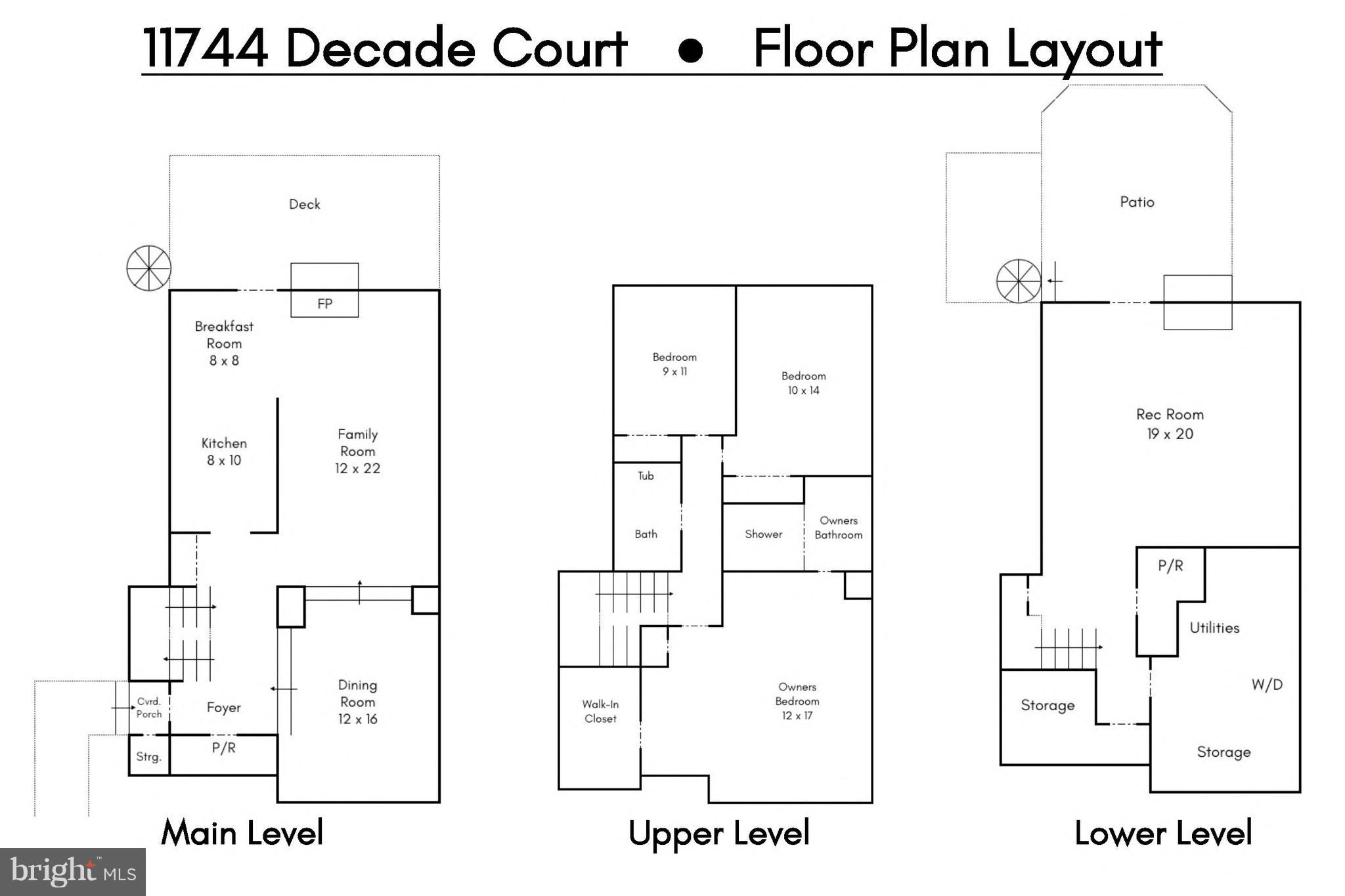 11744 Decade Court Reston, VA 20191 - Photo 30 of 30 Floor Plan for informational purposes only