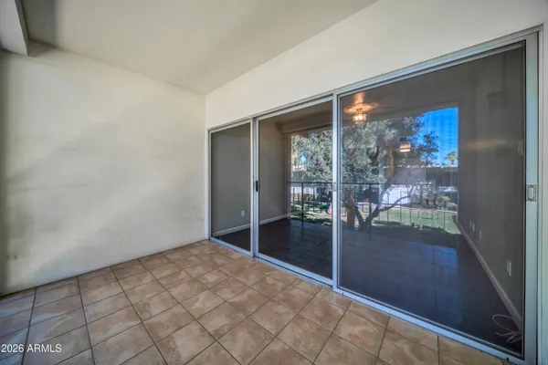 a view of a garden from a window