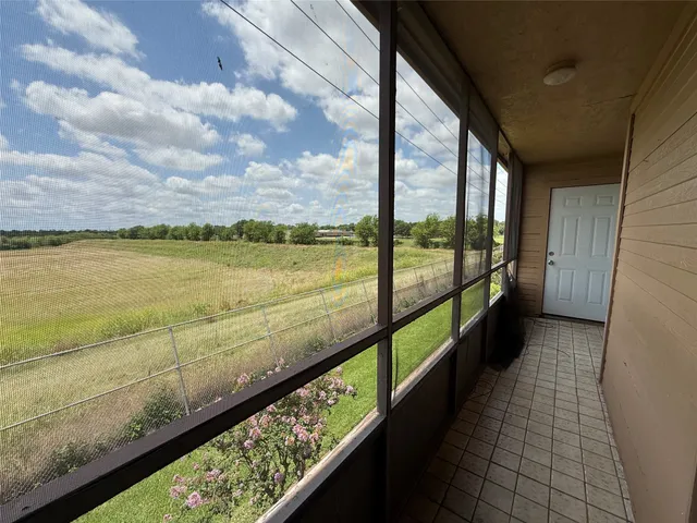 a view of ocean from a balcony