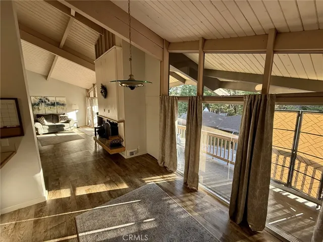 a view of a living room with a rug