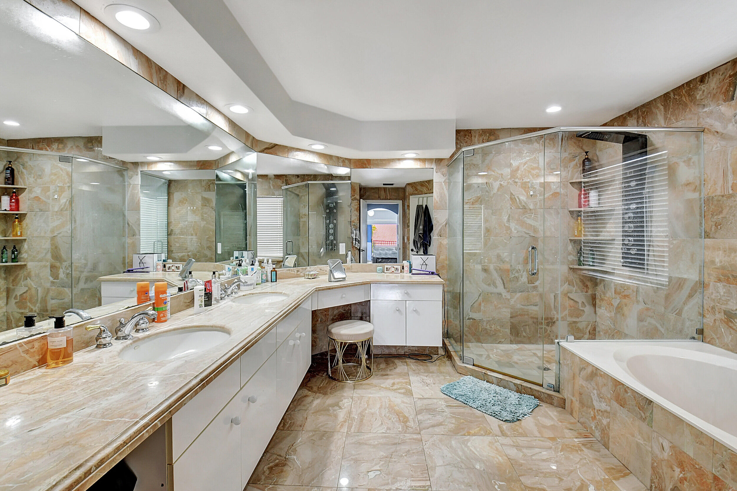19615 Dinner Key Drive Boca Raton, FL 33498 - Photo 28 of 57 Marble Primary Bathroom