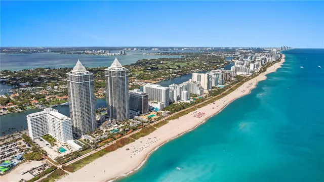 a view of a city with ocean
