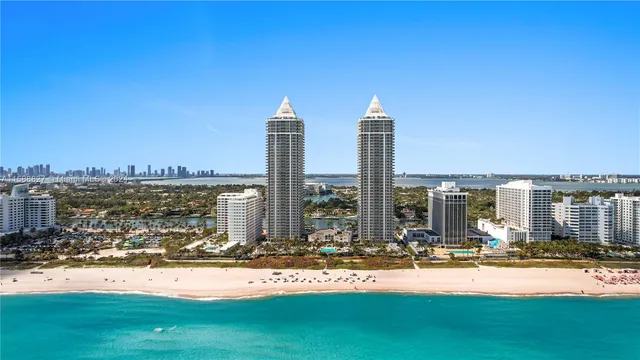 a view of a city with tall buildings