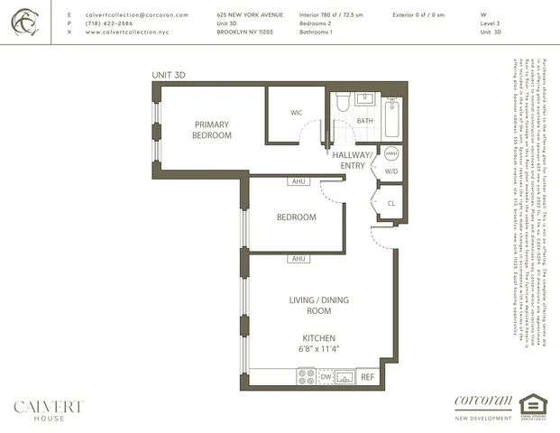 $815,000 | 625 New York Avenue, Unit 3D | Wingate