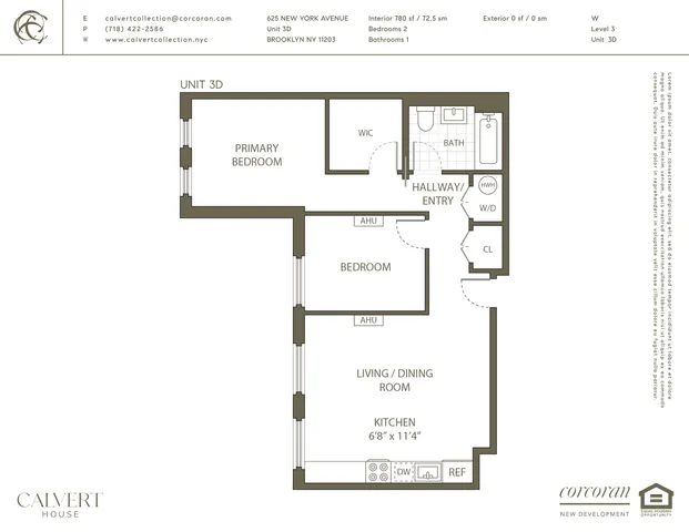 $815,000 | 625 New York Avenue, Unit 3D | Wingate